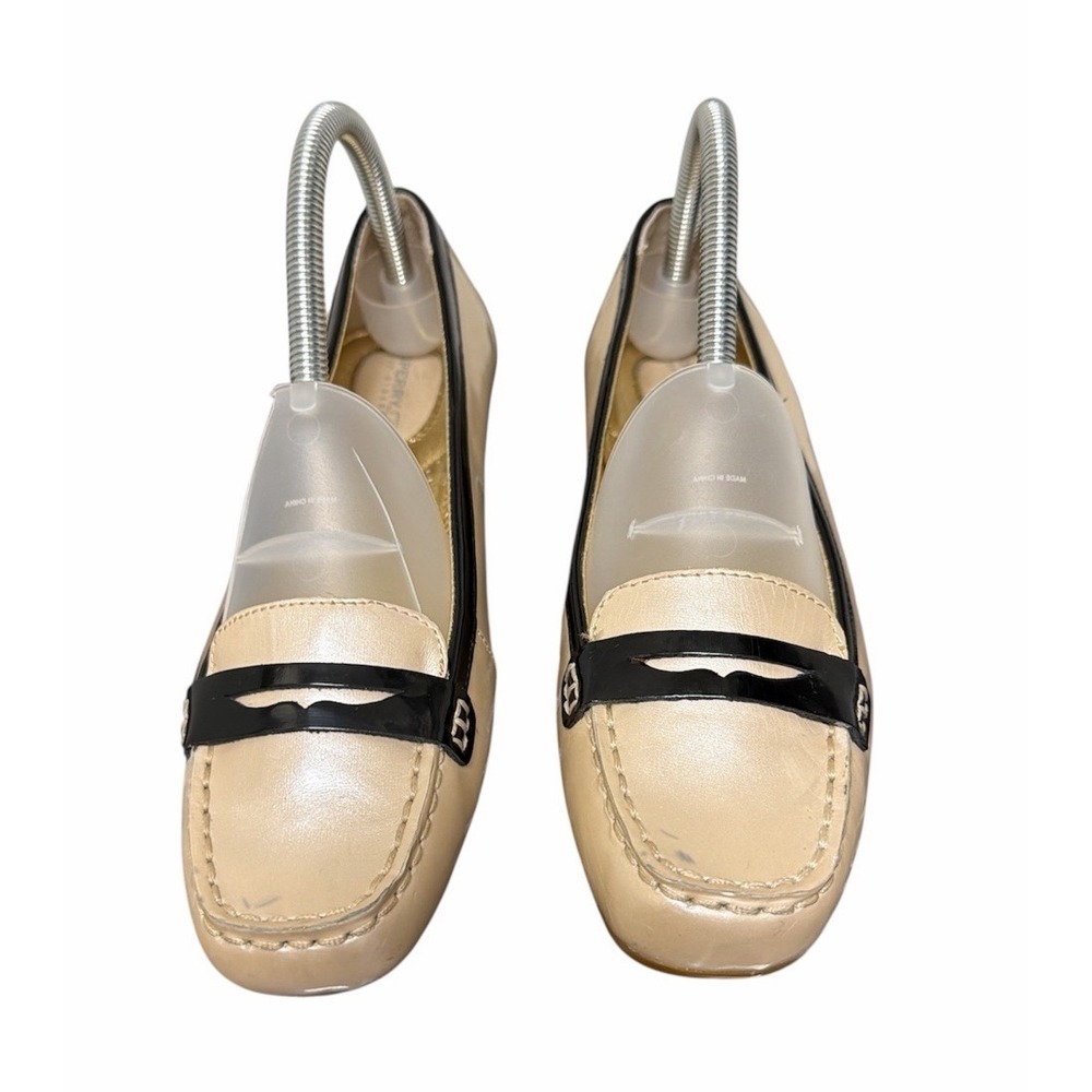 SPERRY Seaport Top Sider Beige Patent Leather Penny Loafer Shoes Women's Size 8 - Picture 2 of 6